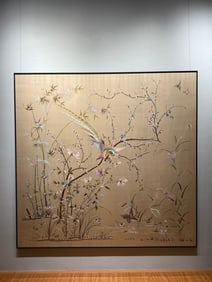 An Exquisite Kesi Flower and Bird Pattern Pendant