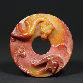 An Exquisite White Jade Dragon Pattern Pendant