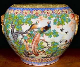 An Exquisite Famille-Rose Iron-Red Painted Gold Dragon Pattern Flower and Bird Pattern with poem