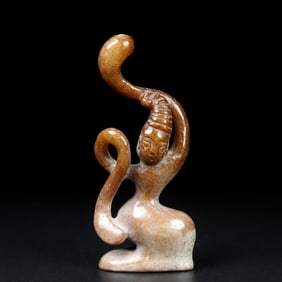 An Exquisite White Jade Figure Ornament