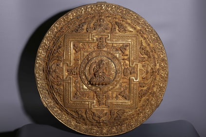 An Exquisite Gilt Bronze Statue of Yamantaka Altar City