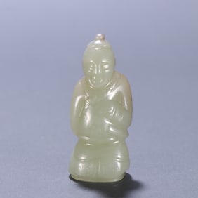 An Exquisite White Jade Figure Ornament