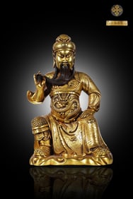 An Exquisite Gilt Bronze Guan yu