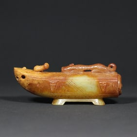 An Exquisite White Jade Dragon Pattern Ornament