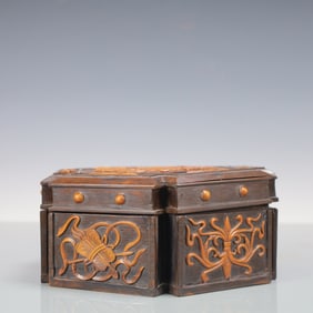 A Exquisite Zitanwood Dragon Pattern Eight Treasures Pattern Box