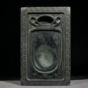 An Exquisite Bats Pattern with poem Inkstone