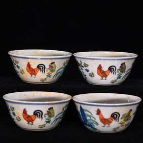 An Exquisite Doucai Flower and Bird Pattern Cup