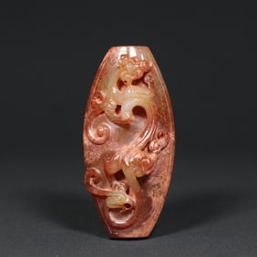 An Exquisite White Jade Dragon and Phoenix Pattern Pendant