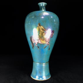 An Exquisite Ding yao Painted Color Character and Story Pattern Vase