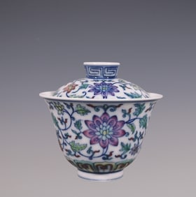 An Exquisite Doucai Blue and White Lotus Pattern Bowl