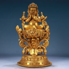 A Solemn Gilt Bronze Statue of Vajra