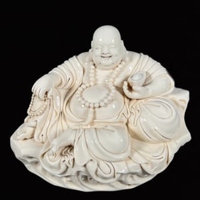 An Exquisite Blance-De-Chine Statue of Maitreya Buddha