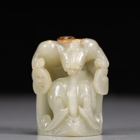 An Exquisite Sapphire Auspicious Beast Ornament