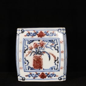 An Exquisite Blue and White Underglaze-Red Plum Blossom,Orchid Bamboo and Chrysanthemum Pattern