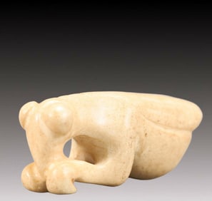 An Archaic Hongshan Culture White chicken bones Cicada Pendant