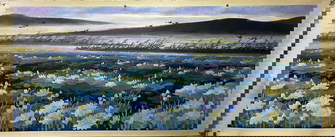 A Chinese Ink Painting of Flower on Paper