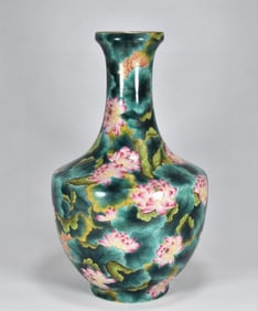 A Rare Famille-Rose Flower Pattern Vase