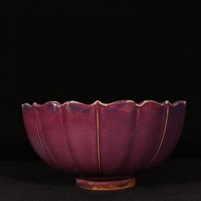 An Exquisite Jun yao Purplish red Glazed Flower Pattern Bowl