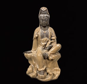 A Huge Blance-De-Chine Statue of Bodhisattva