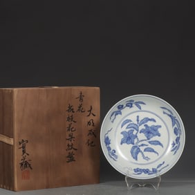 An Exquisite Blue and White Flower and Fruit Pattern Plate