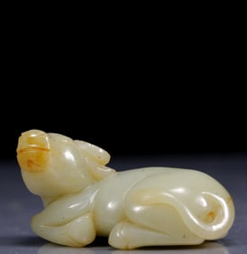 An Exquisite Greenish Jade Sheep Ornament