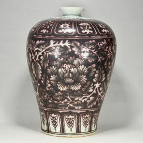 A Rare Underglaze-Red Character and Story Pattern Vase