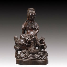 A Rare Eaglewood Statue of Avalokitesvara