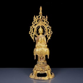A Huge Gilt Bronze Statue of Sakyamuni