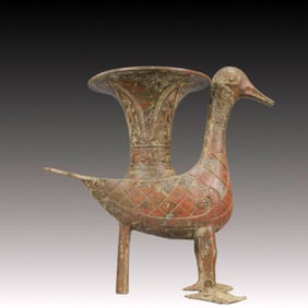 A Rare Bronze Duck-Shaped Vase