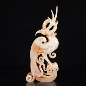 An Exquisite White Jade Phoenix Ornament