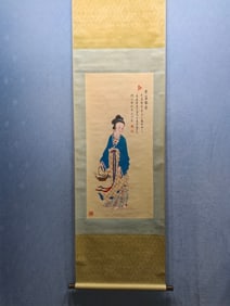 A Chinese Vertical Scroll Ink Painting of Figure on Paper