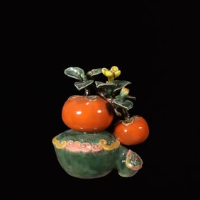 An Exquisite Shiwan yao Persimmon Ornament