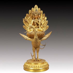 A Solemn Gilt Bronze Statue of Bodhisattva
