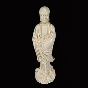 A Huge Blance-De-Chine Statue of Dharma