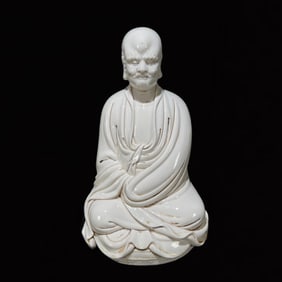 An Exquisite Blance-De-Chine Statue of Dharma