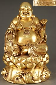 A Huge Gilt Bronze Statue of Maitreya Buddha