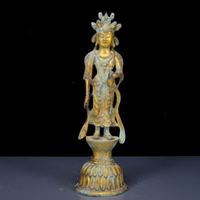 A Rare Gilt Bronze Statue of Tara