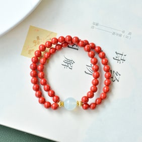 An Exquisite Cinnabar Bracelets