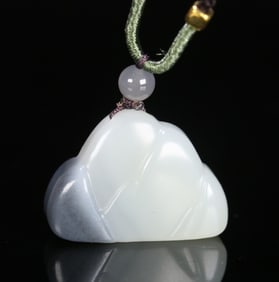 An Exquisite White Jade Rockery Pendant