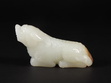 An Exquisite White Jade Auspicious Beast Ornament
