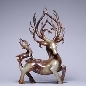 An Exquisite White Jade Deer Ornament