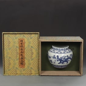 An Exquisite Blue and White Dragon Pattern Jar