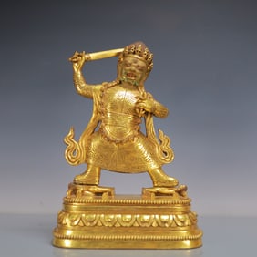 A Exquisite Gilt Bronze Statue of Mammon