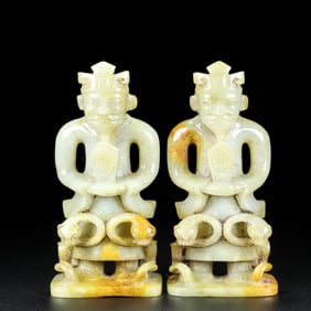 An Exquisite White Jade Figure Ornament