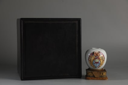 An Exquisite Famille-Rose Character and Story Pattern with poem Water Pot