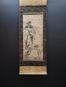 A Chinese Vertical Scroll Ink Painting of Flower and Bird on Paper