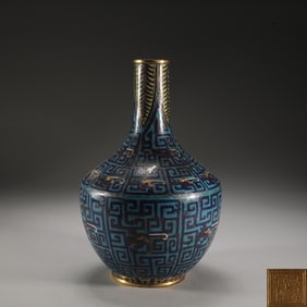 An Exquisite Cloisonne Dragon Pattern Vase