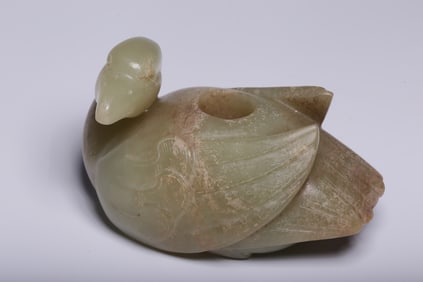 An Exquisite White Jade Duck