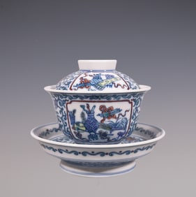 An Exquisite Doucai Blue and White Lotus Pattern Bowl