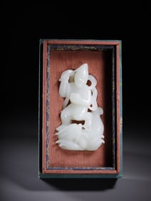 An Exquisite White Jade Figure Ornament